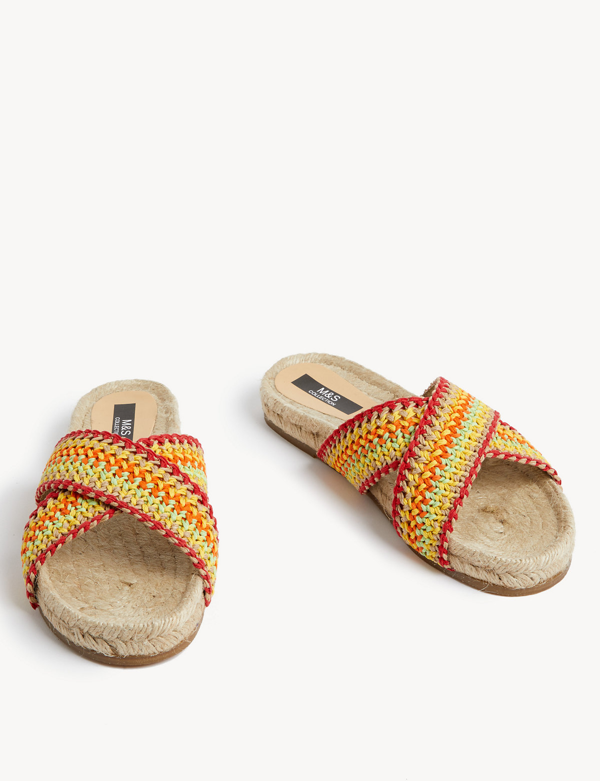 Woven Crossover Flat Espadrilles