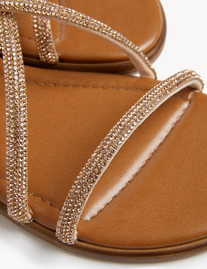 Sparkle Strappy Flat Sandals