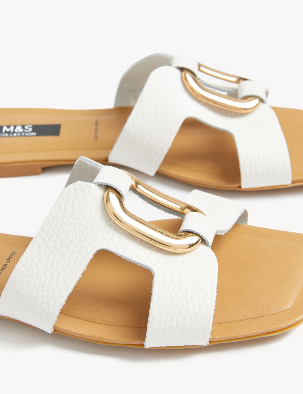 Ring Detail Flat Square Toe Sliders image 2