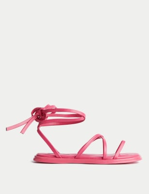 Crossover Ankle Strap Flat Sandals