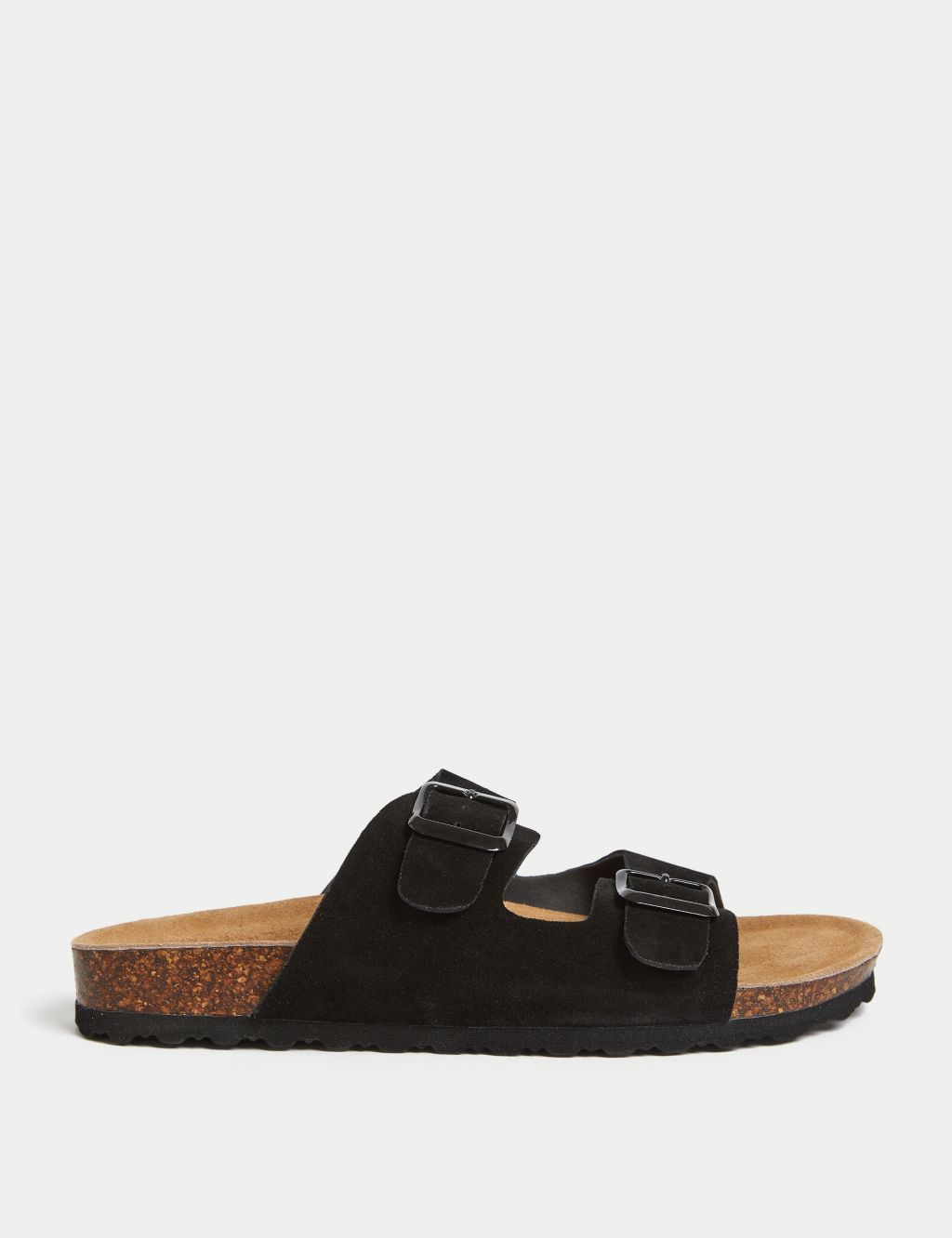 Suede Buckle Footbed Mules image 1