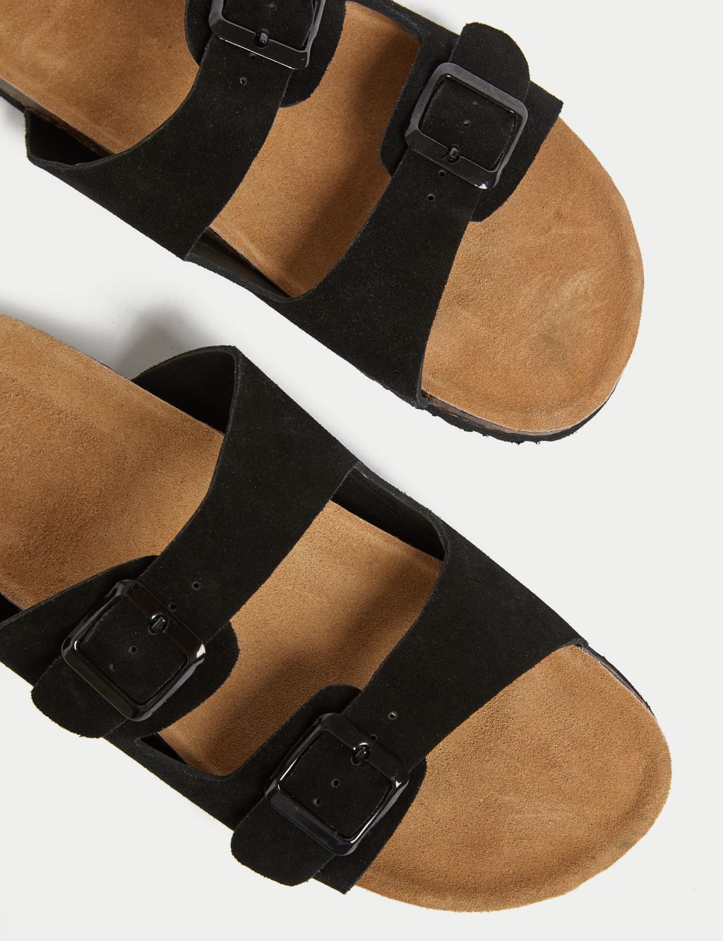 Suede Buckle Footbed Mules image 3
