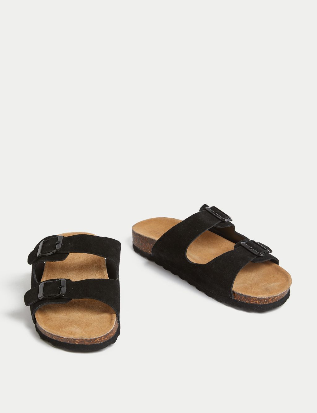 Suede Buckle Footbed Mules image 2