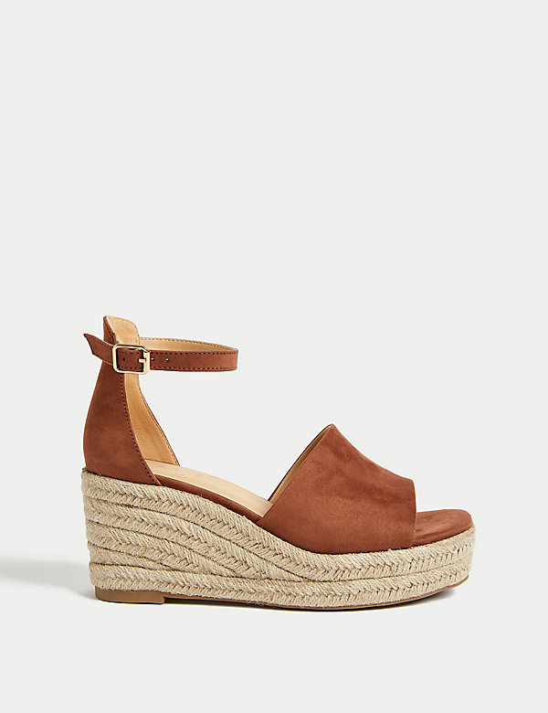 Wide Fit Ankle Strap Wedge Espadrilles - AT