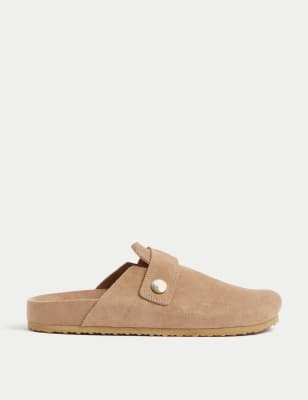 

Womens M&S Collection Suede Studded Flat Mules - Sand, Sand