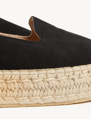 

Womens M&S Collection Suede Flatform Espadrilles - Black, Black