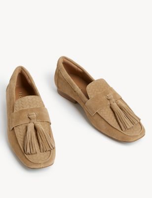 Suede Tassel Flat Loafers