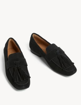 Suede Tassel Flat Loafers