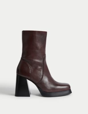 Marks and spencer leather ankle outlet boots