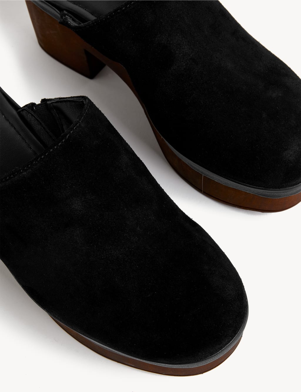 Suede Block Heel Clogs image 2
