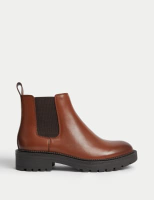 Wide Fit Leather Chelsea Boots - BE