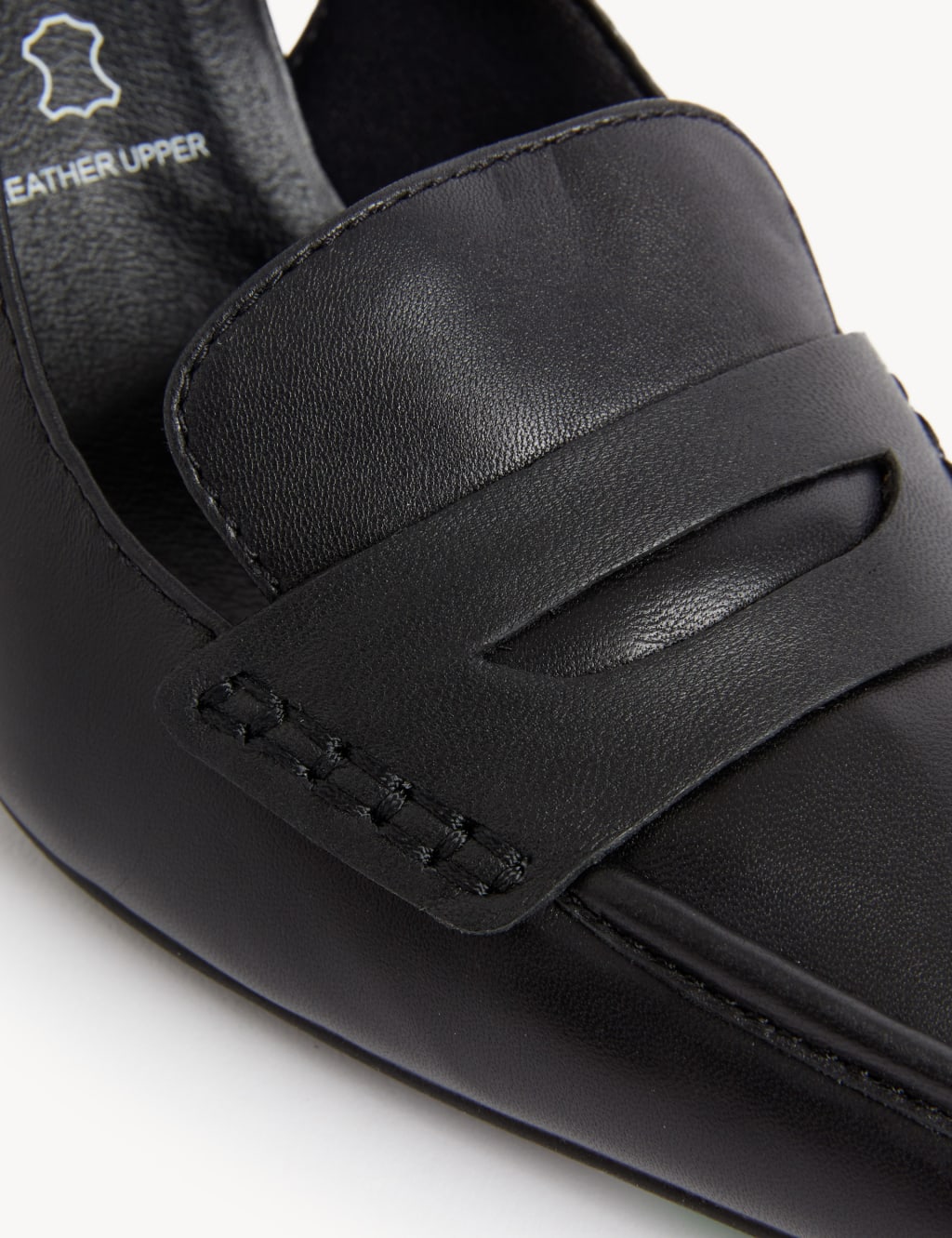 Leather Kitten Heel Pointed Slingback Shoes image 3