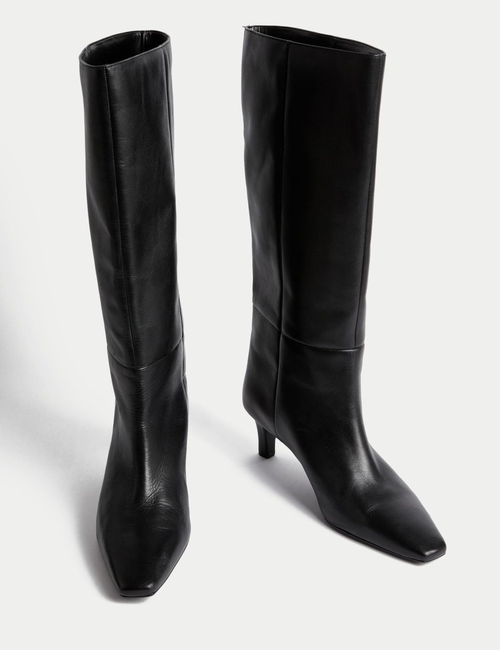 Leather Kitten Heel Knee High Boots image 1