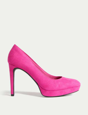 

M&S Collection Zapatos de salón con tacón de aguja y plataforma sin cordonesWomens - Cerise, Cerise