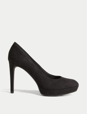 Block Heel Peep Toe Court Shoes, M&S Collection