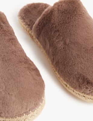 Faux Fur Mule Slippers