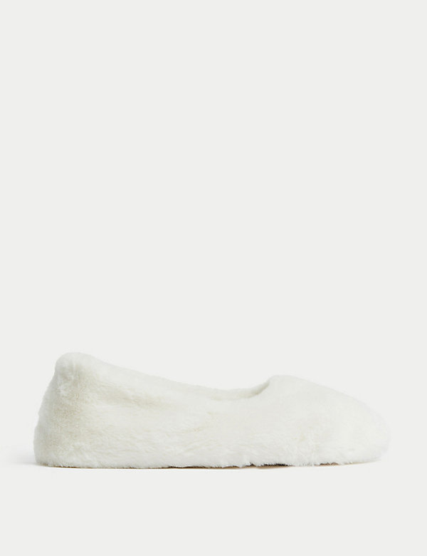 Faux Fur Ballerina Slippers with Freshfeet™ - US