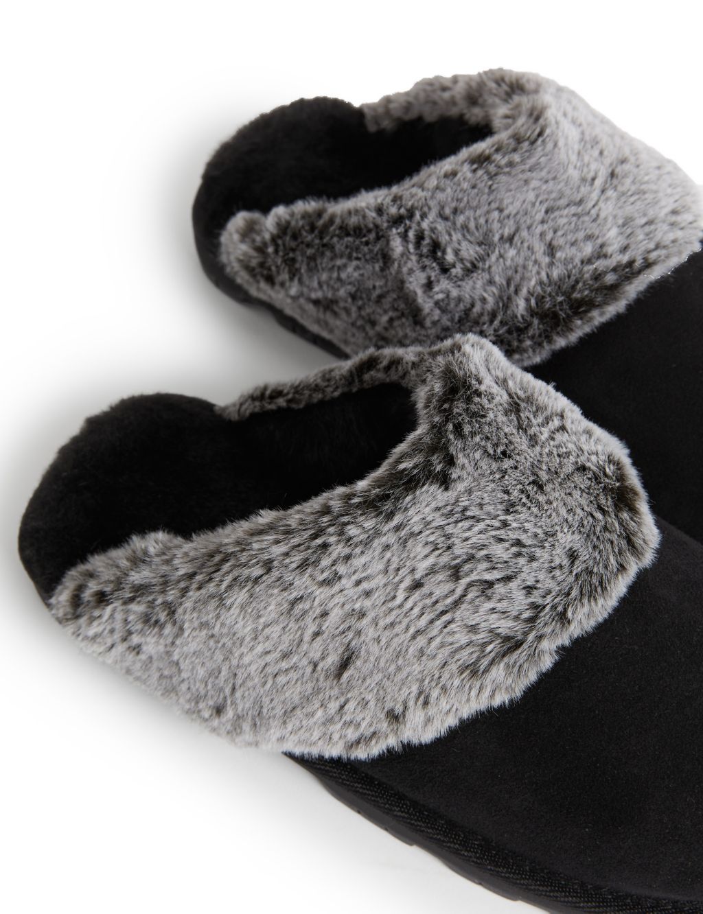 Suede Faux Fur Lined Mule Slippers image 3
