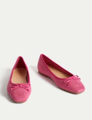 Satin Floral Flat Ballet Pumps, M&S Collection