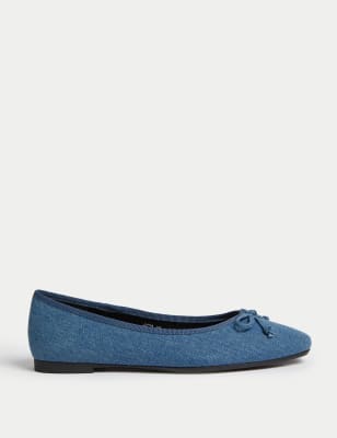 Blue store jean flats