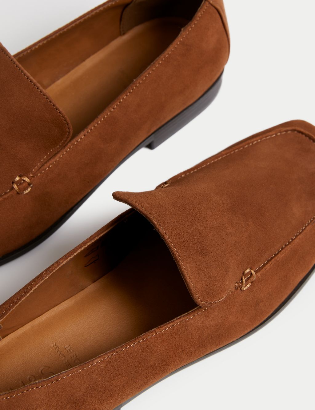 Wide Fit Leather Flat Loafers image 3