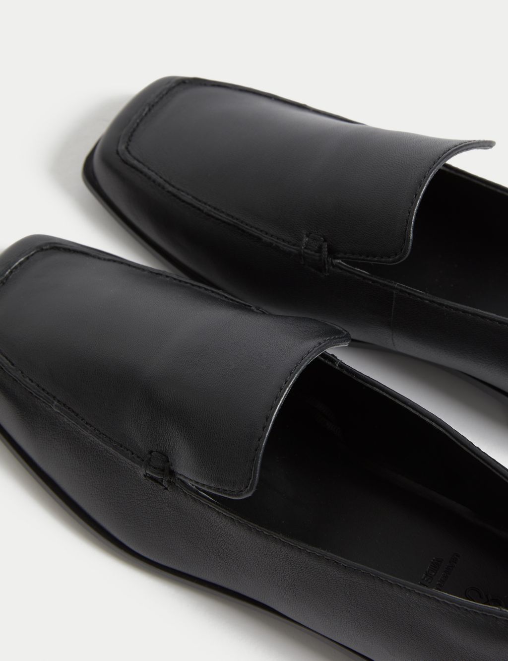 Wide Fit Leather Flat Loafers image 2
