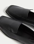 Wide Fit Leather Flat Loafers
