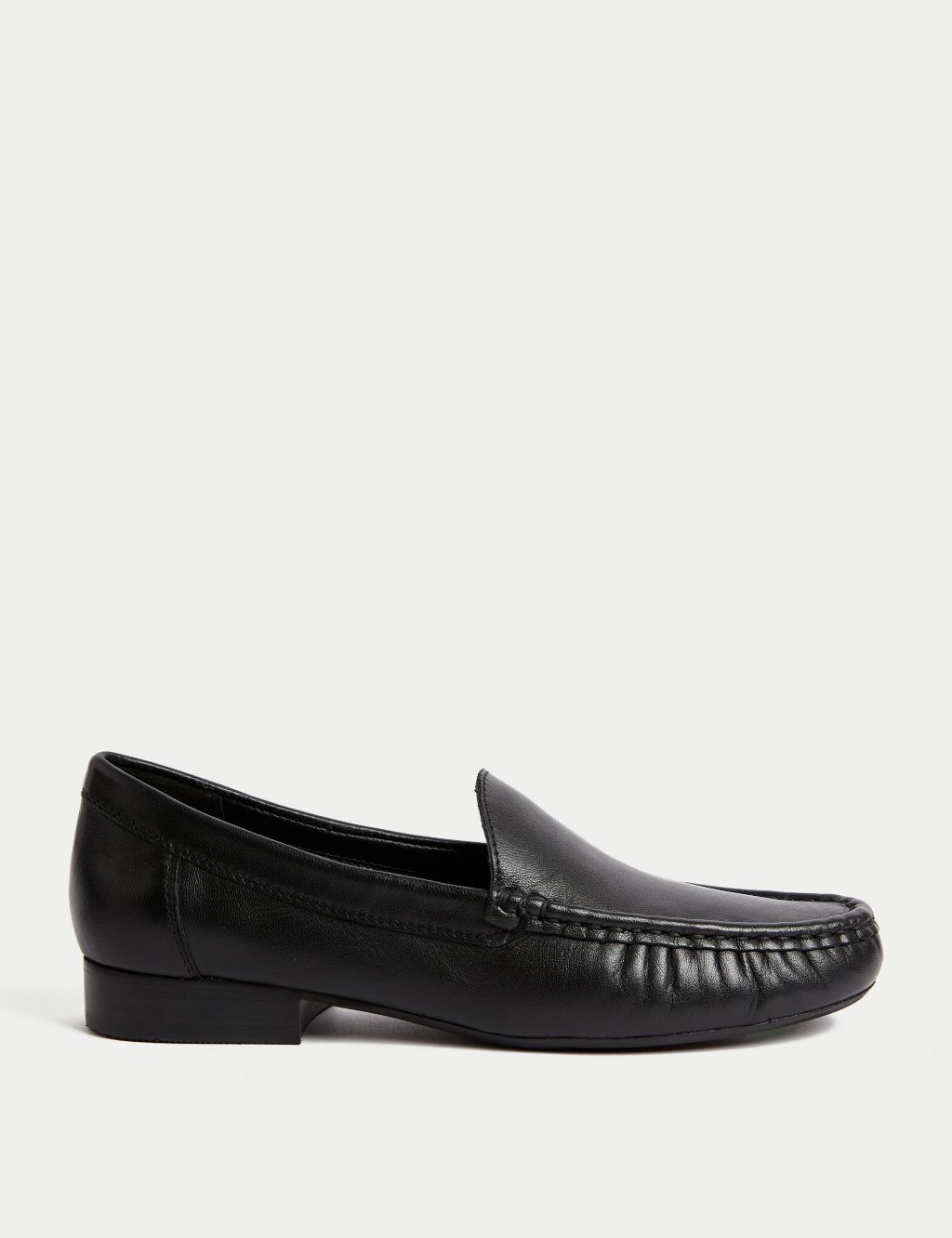 Leather Slip On Flat Loafers
