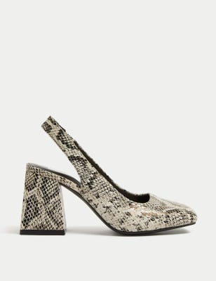 Snake print store slingback shoes