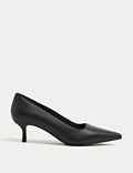 Wide Fit Leather Kitten Heel Court Shoes