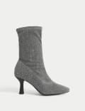 Sparkle Stiletto Heel Sock Boots