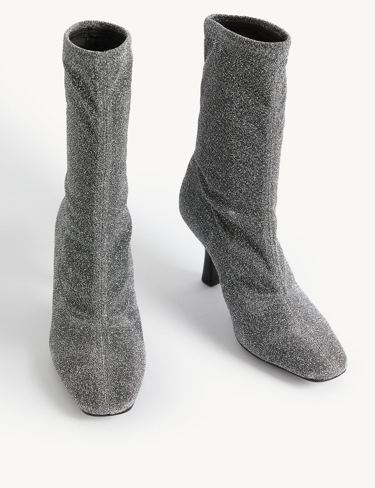 Sparkle Stiletto Heel Sock Boots