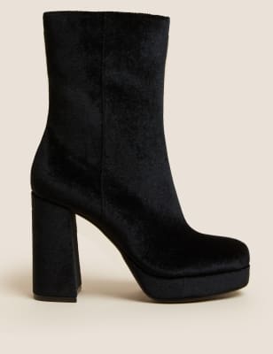 Black velvet shop ankle boots