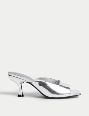 Silver kitten cheap heels wide fit