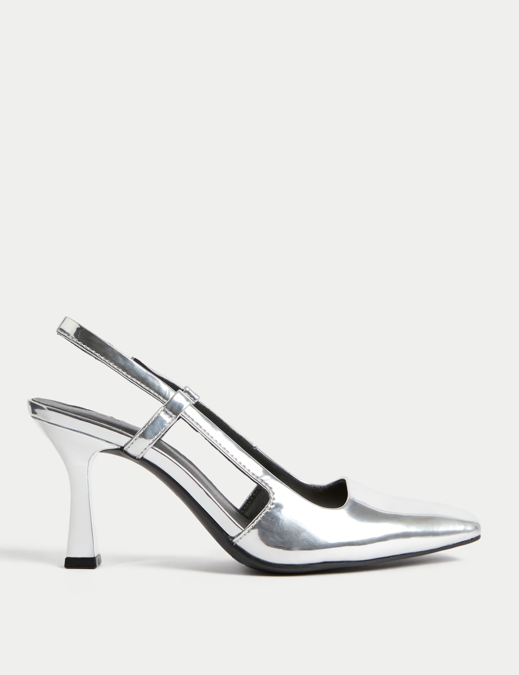 Metallic Stiletto Heel Slingback Shoes image 1