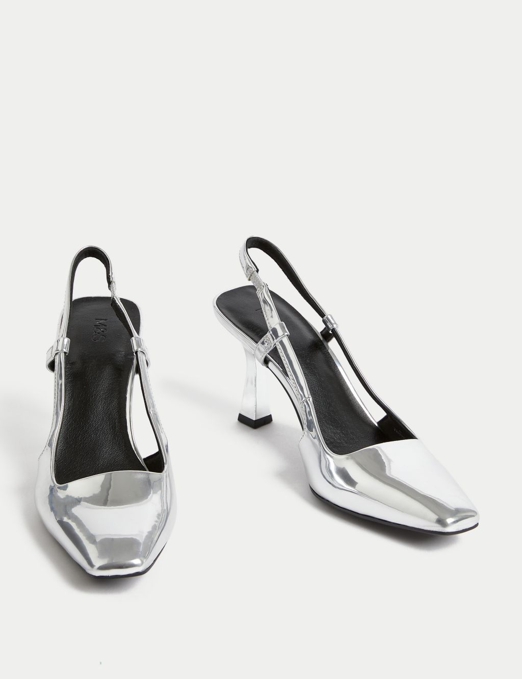 Metallic Stiletto Heel Slingback Shoes image 2