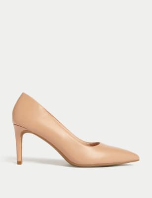 Block Heel Pointed Court Shoes, M&S Collection