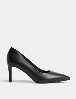 M&S Women's Stiletto Heel Pointed Court Shoes - 5.5 - Black, Black,Opaline,Pale Opaline,Rich Quartz