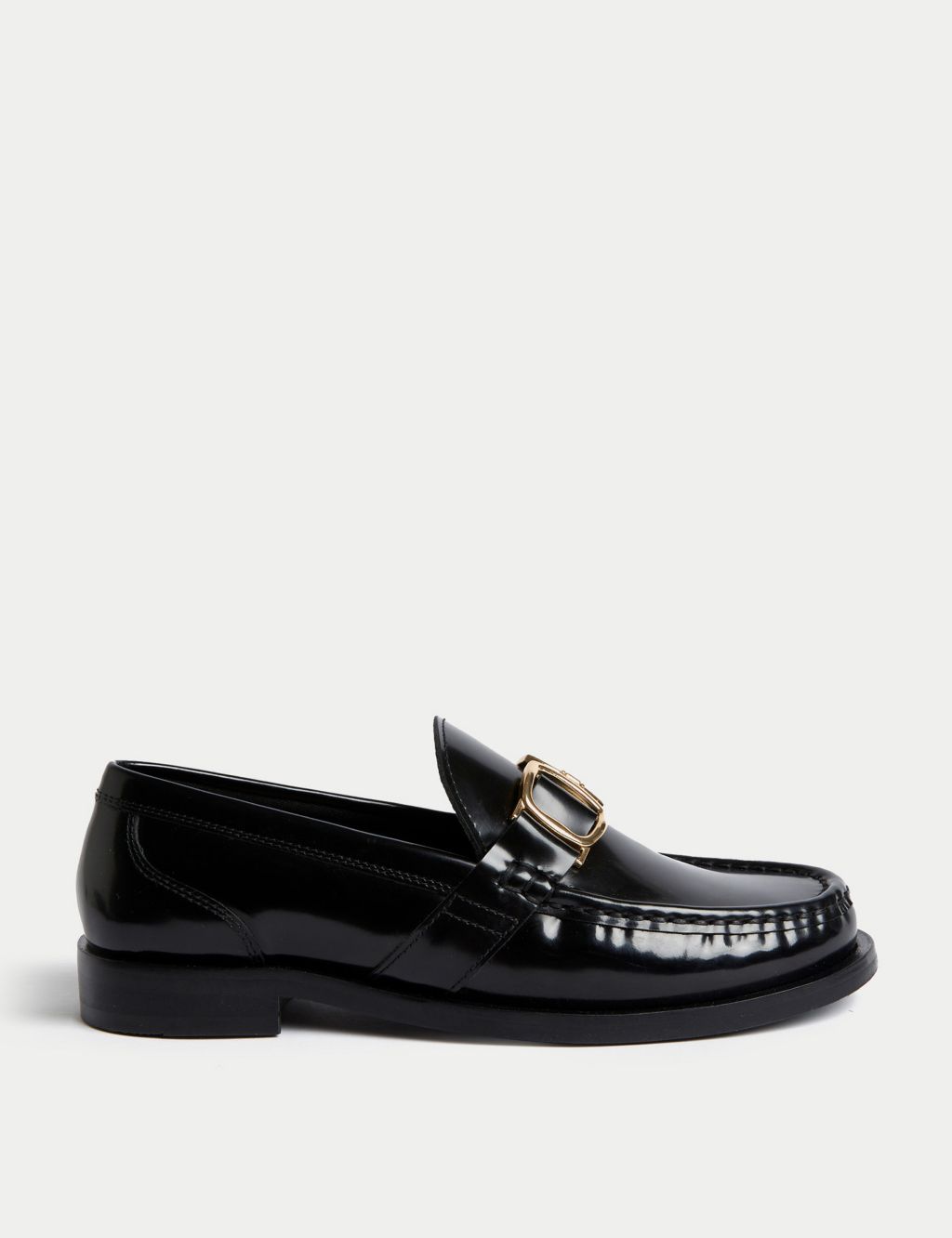 Leather Trim Flat Loafers image 3
