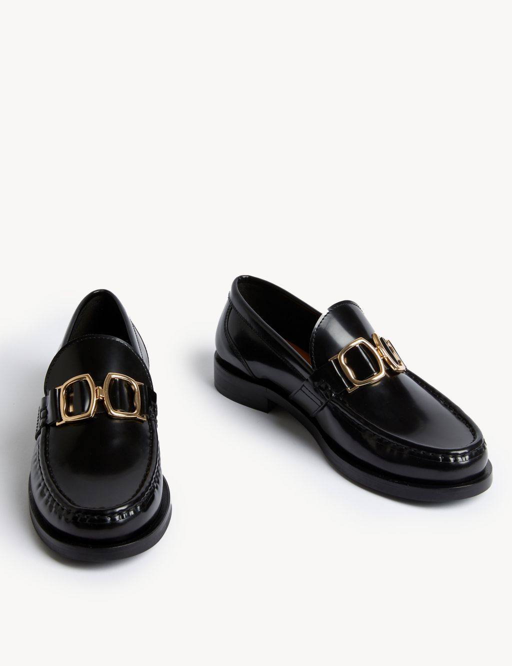 Leather Trim Flat Loafers image 2
