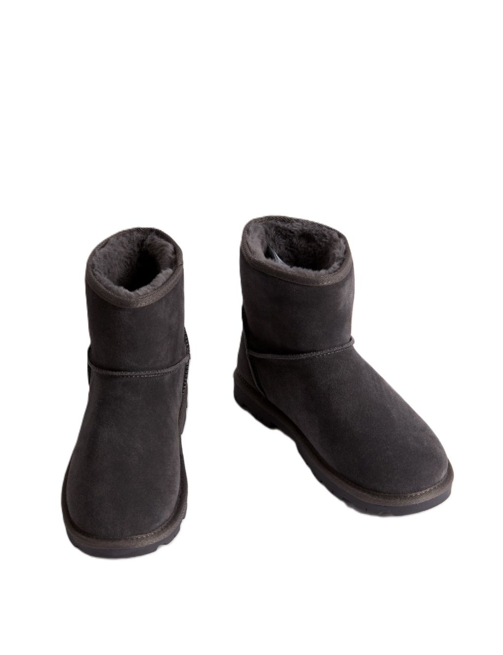 Suede Faux Fur Lined Slipper Boots