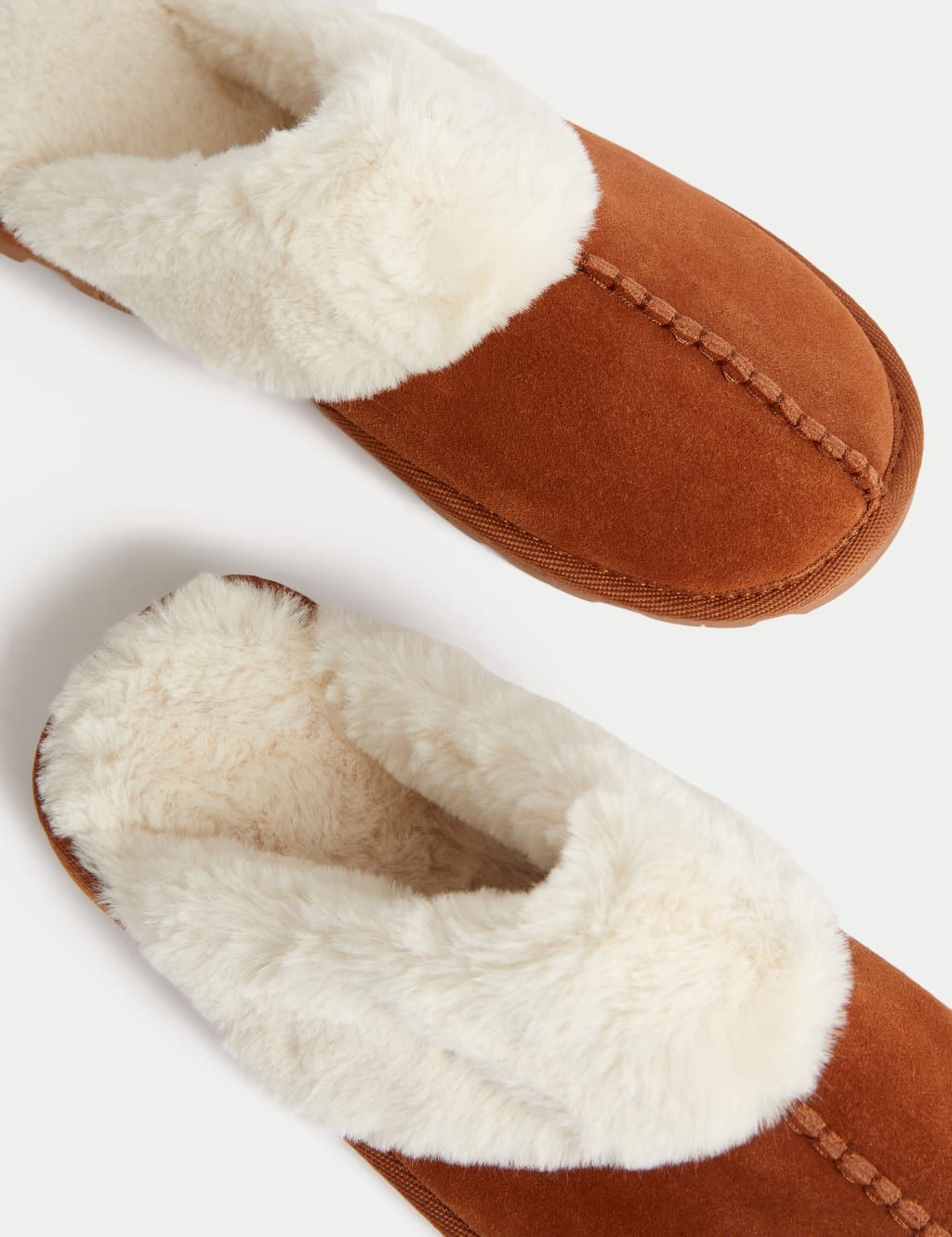 Suede Faux Fur Lined Mule Slippers image 3