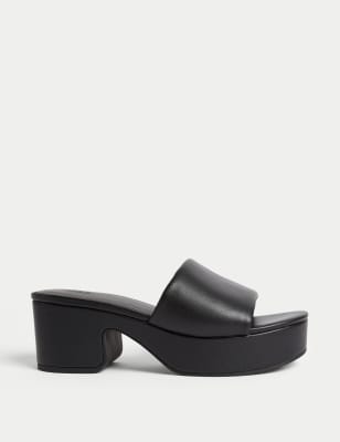 Slip On Platform Open Toe Mules - CA