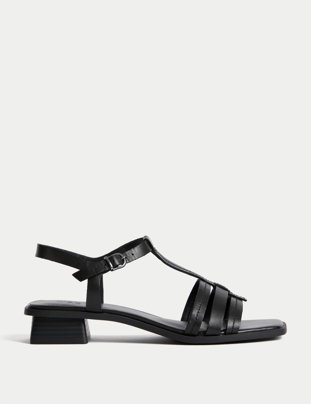 Metallic Accent T-Bar Thong Sandals - Black