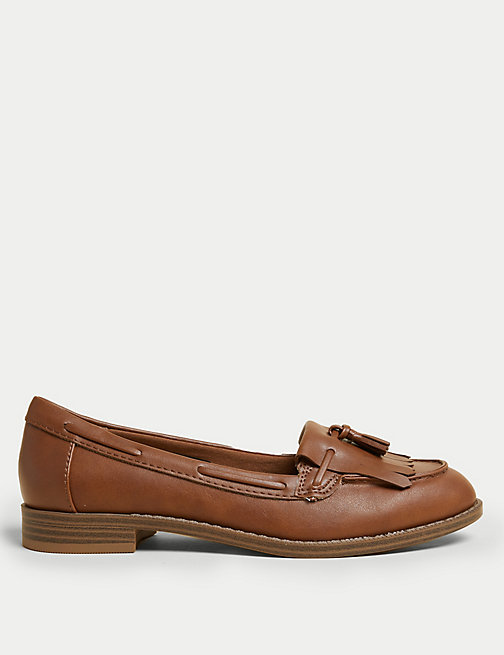 Marks And Spencer Womens M&S Collection Patent Tassel Loafers - Tan, Tan