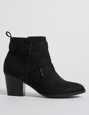 m&s ladies block heel boots