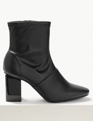 m&s ladies block heel boots