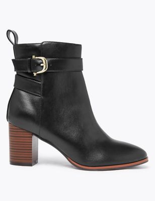 Buckle Block Heel Ankle Boots | M&S Collection | M&S