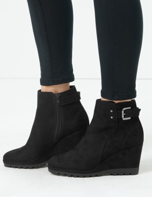 m&s wedge boots