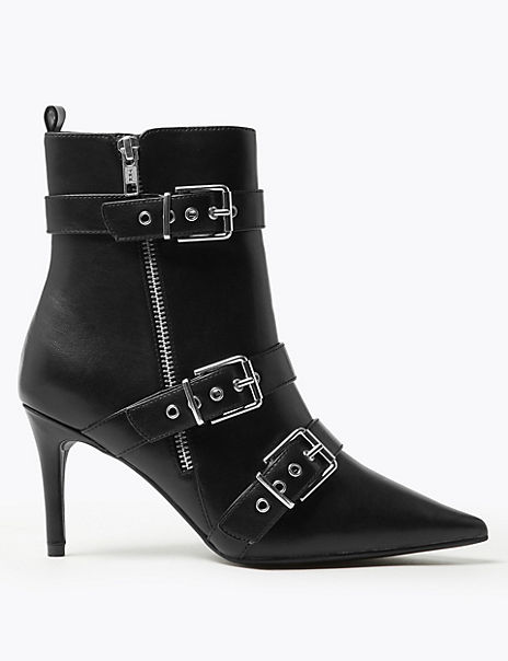 Multi Buckle Stiletto Heel Ankle Boots | M&S Collection | M&S